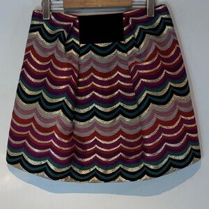 See by Chloé multicolor metallic mini skirt with a black waistband size US8